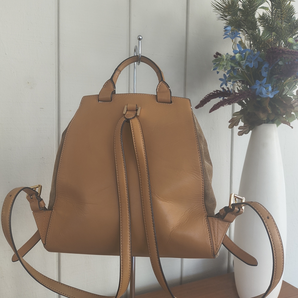 Elegant Brown Suede Backpack - Picture 2 of 15